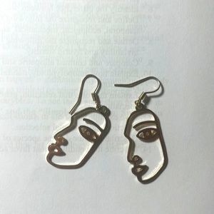 Golden Face Earrings